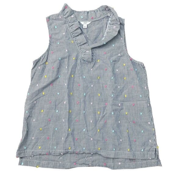 crown & ivy Tops - Crown & Ivy Swiss Dot Striped Blouse in Size Large